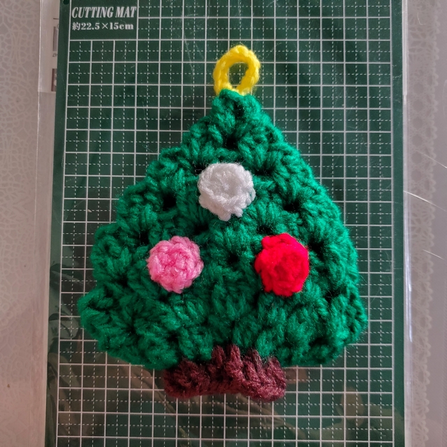 【受注制作】クリスマスツリーのアクリルたわし2個セット画像