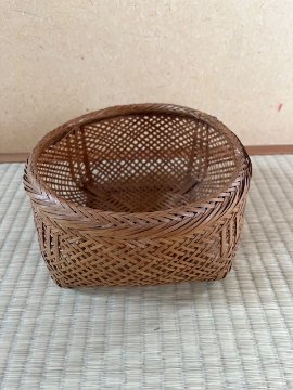 竹籠　角底丸型の画像