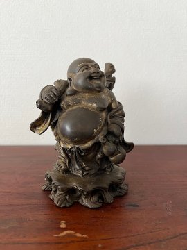 縁起置物　布袋様（真鍮）の画像