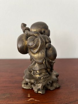 縁起置物　布袋様（真鍮）の画像