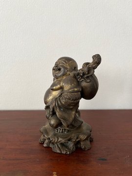縁起置物　布袋様（真鍮）の画像