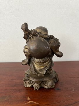 縁起置物　布袋様（真鍮）の画像