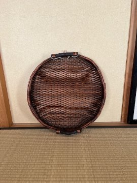 古民具　ざる　柿渋色の画像