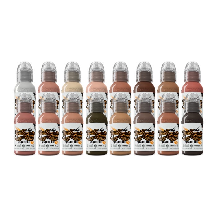 World Famous Tattoo Ink フレッシュトーンセット（16色）の画像
