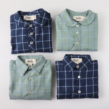 pi&pa★ボーイズチェックシャツ(全2色)(2A~8A)画像