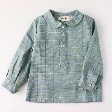 pi&pa★ピーターパンカラーチェックシャツ(全2色)(12ｍ~3A)画像