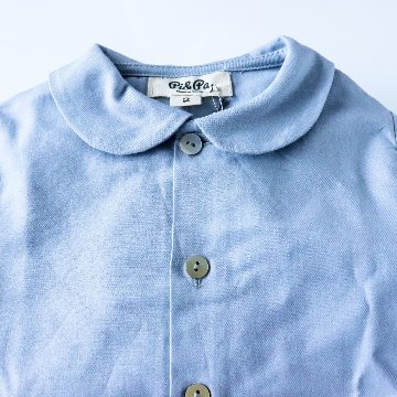 【Left/12m&18m】pi&pa★ピーターパンカラーボーイズシャツ-BLUE(12ｍ~8A)画像
