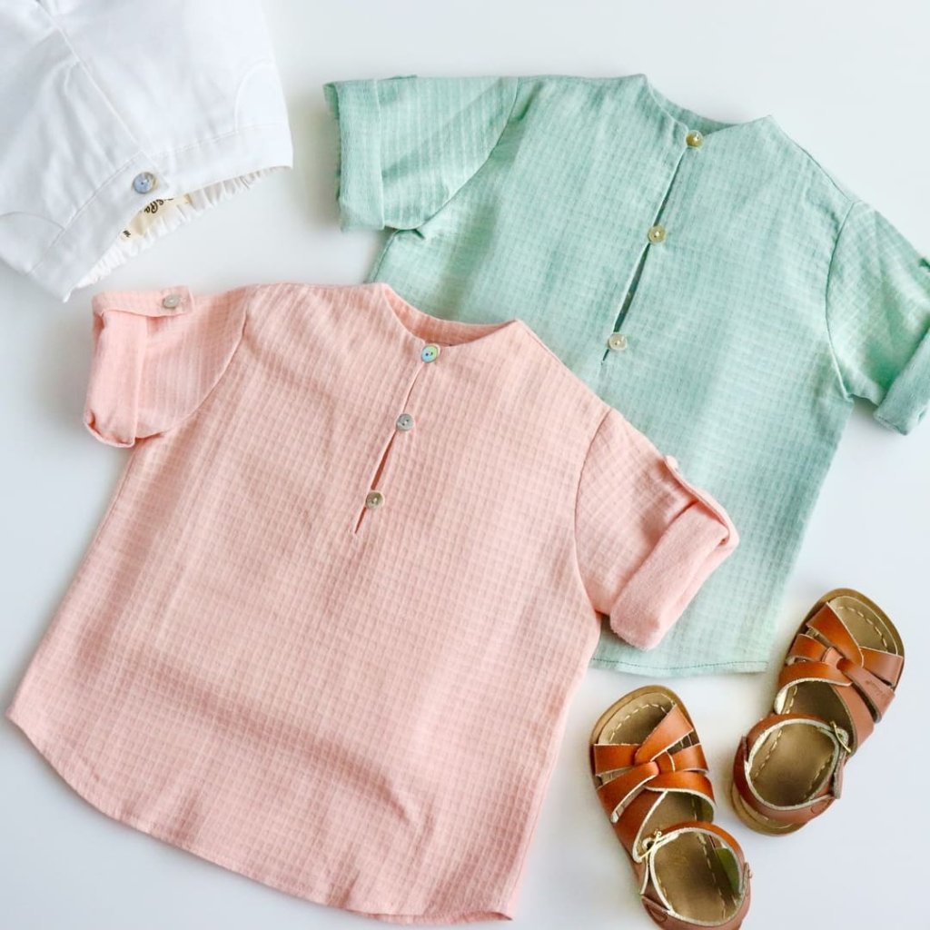 pi&pa★テクスチャードボーイズシャツ(全2色)(12ｍ~8A)の画像