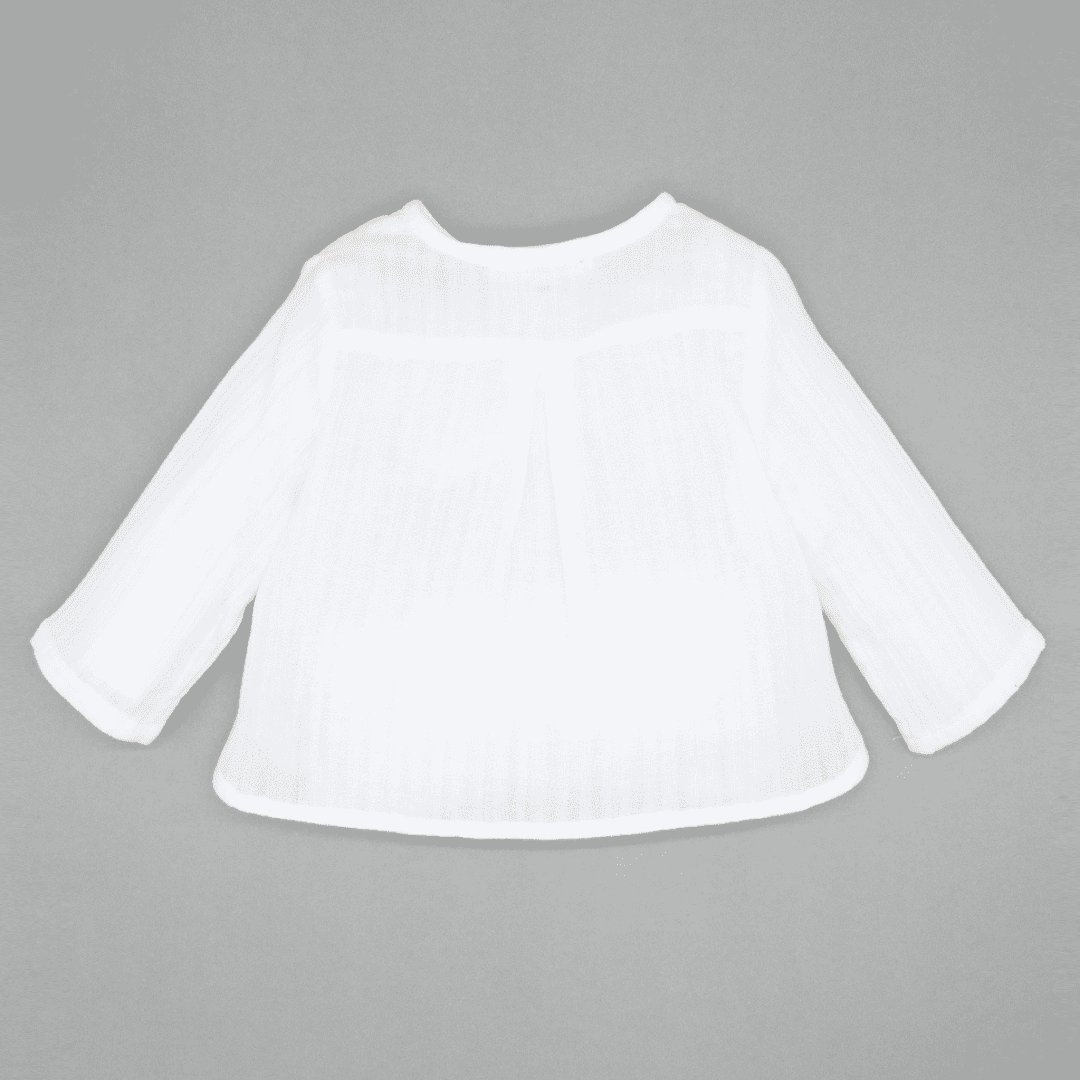 FinaEjerique★ホワイトストライプポケットシャツ(12m~4A)画像