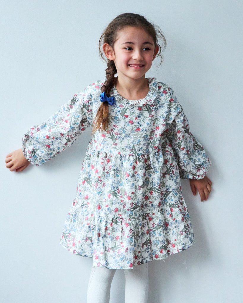 【Left/12m&18m&4y&10y】JOMilano★ファンタジーフラワーティアードドレス(12m~10A)の画像