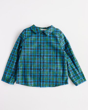 【LAST/12m】FinaEjerique★ブルーグリーンチェックシャツ(12m~10A)画像