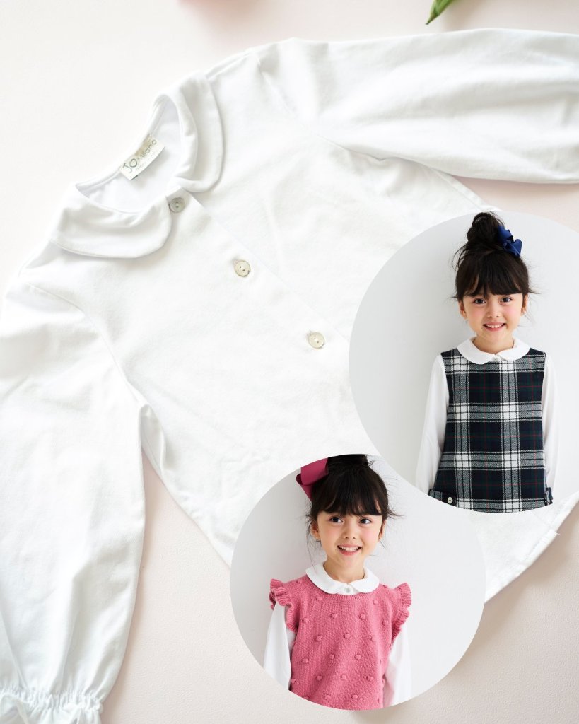 JOMilano★ジャージー丸襟シャツブラウス(12m~10A)の画像