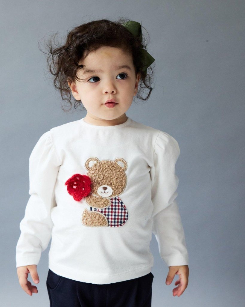 【Left/18m&3A&4A】JOMilano★フラワーベアガールズ長袖Tシャツ(12m~4A)の画像