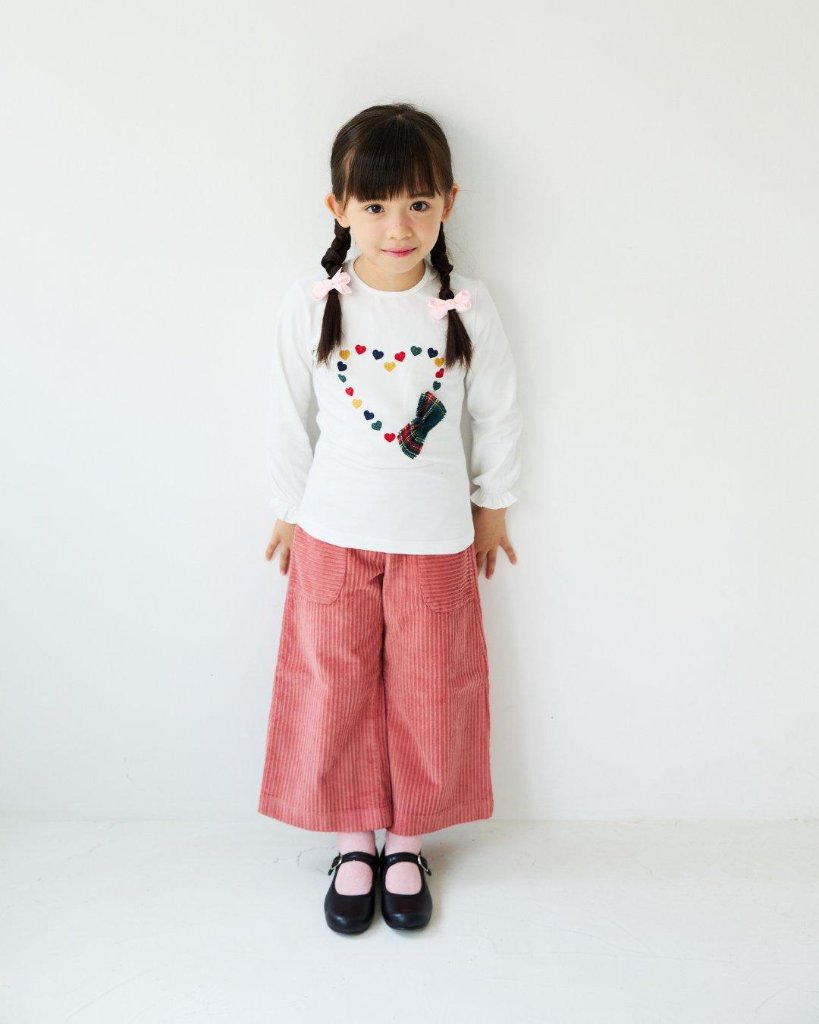【Left/3A&4A&10A】JOMilano★コーデュロイワイドガールズパンツ(2y~10y)の画像