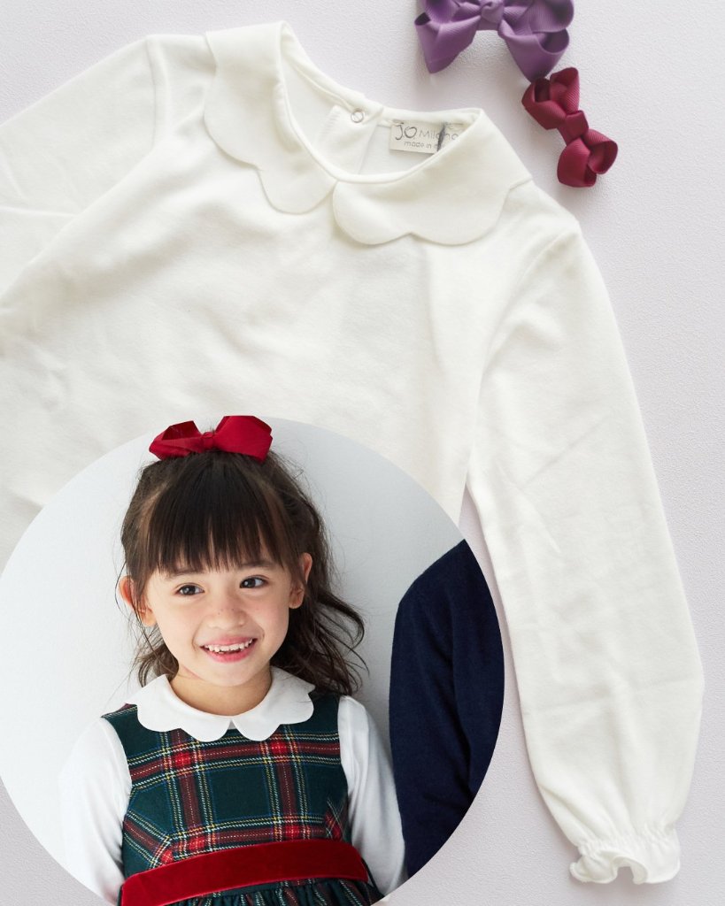 【Left/12m&18m】JOMilano★スカラップジャージートップス(12m~10A)の画像