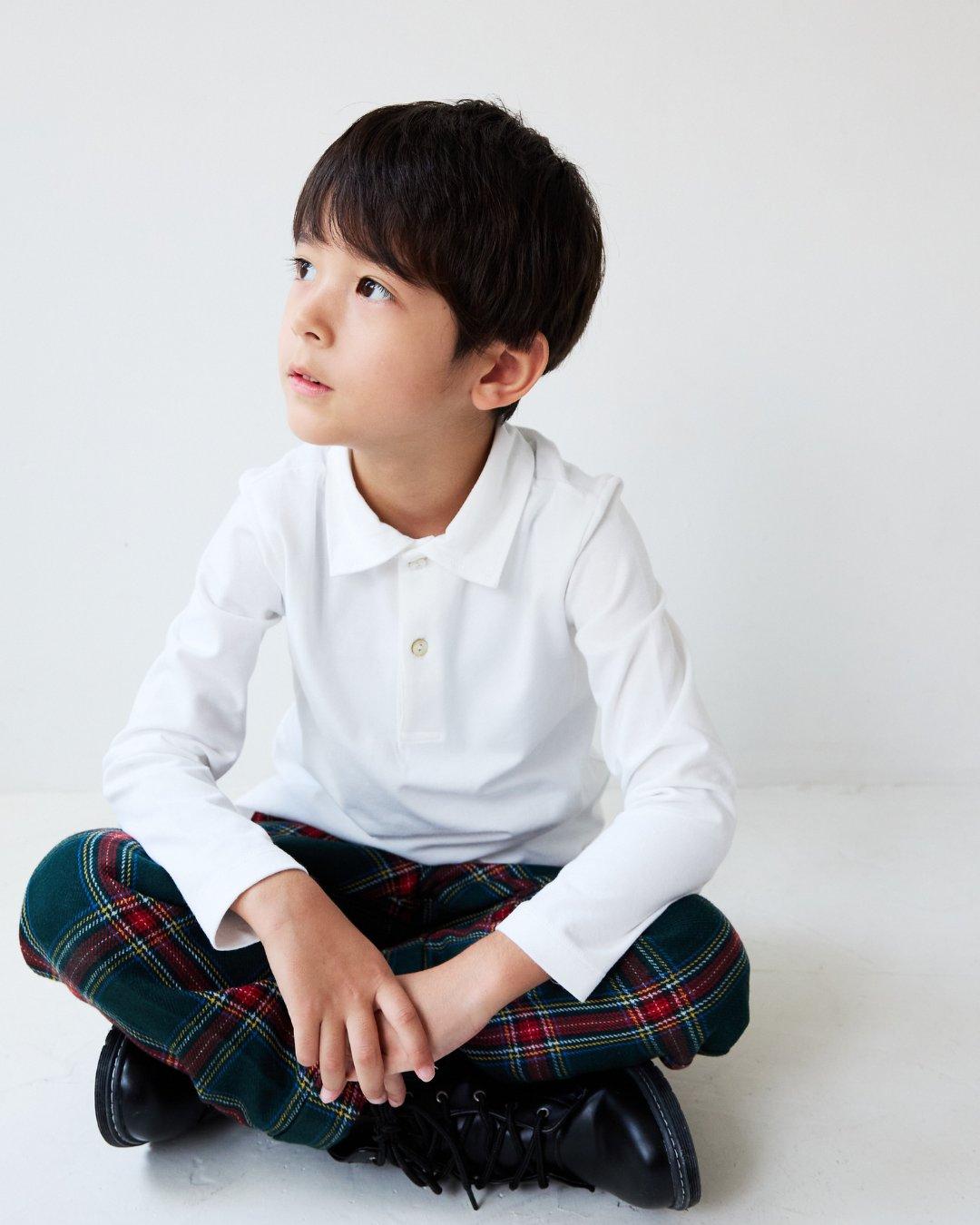 JOMilano★ジャージーホワイトカットソーシャツ(12m~10A)画像