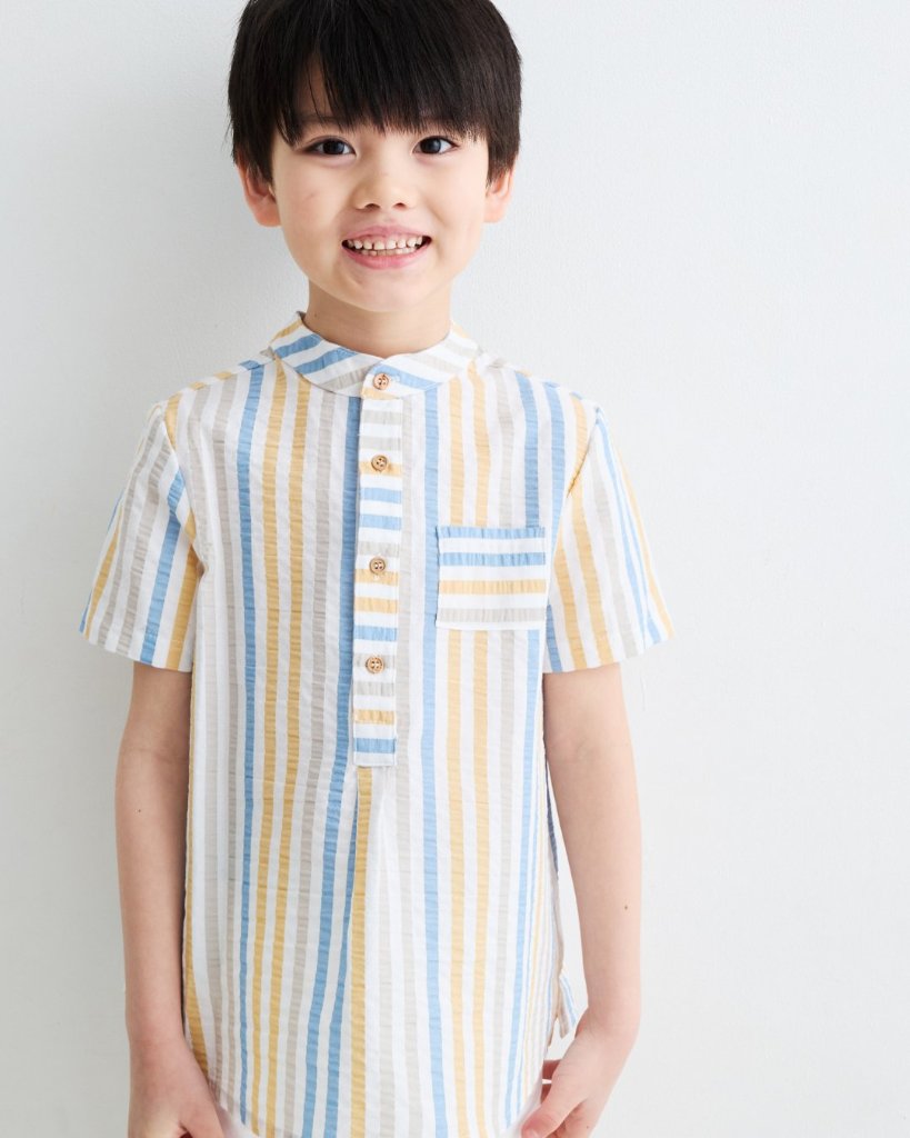 FinaEjerique★Yello×Blueストライプシャツ(2A~10A)の画像