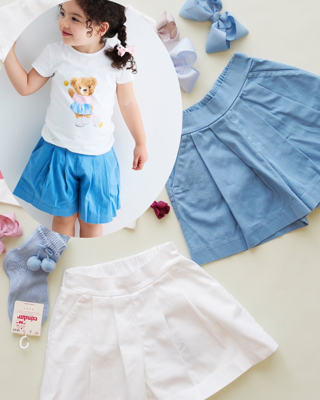 JOMilano☆ガールズタックコットンショートパンツ(全2色)(2y~10y
