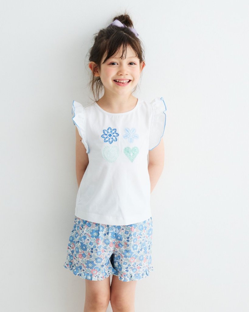【Left/4y&5y&8y】QuestionEverything★GirlsポケットステッチリバティショートパンツPerla(2~8y)の画像