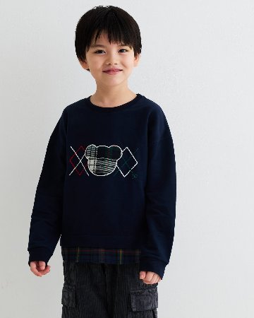 JOMilano★チェックベア刺繍スウェット(12m~10A)の画像