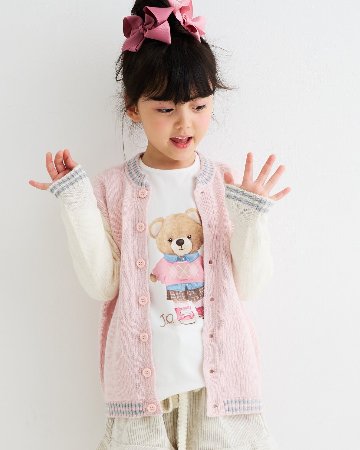 【Let/18m&5A&6A】JOMilano★ガールズベアジャージー長袖Tシャツ(12m~10A)の画像