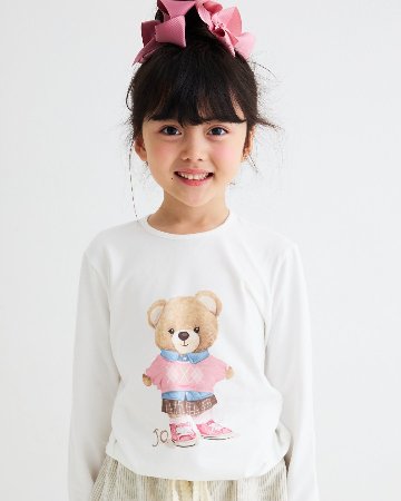 【Let/18m&5A&6A】JOMilano★ガールズベアジャージー長袖Tシャツ(12m~10A)の画像