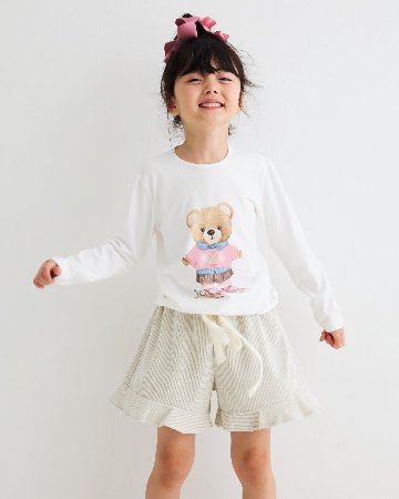 【Let/18m&5A&6A】JOMilano★ガールズベアジャージー長袖Tシャツ(12m~10A)の画像