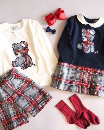 JOMilano★タータンベアスウェットドレス(12m~4A)の画像