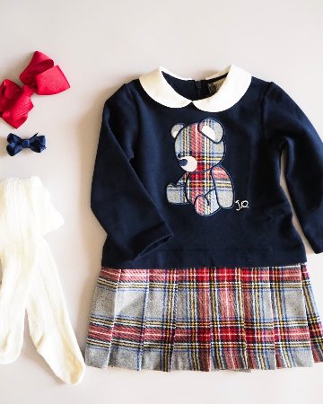 JOMilano★タータンベアスウェットドレス(12m~4A)の画像