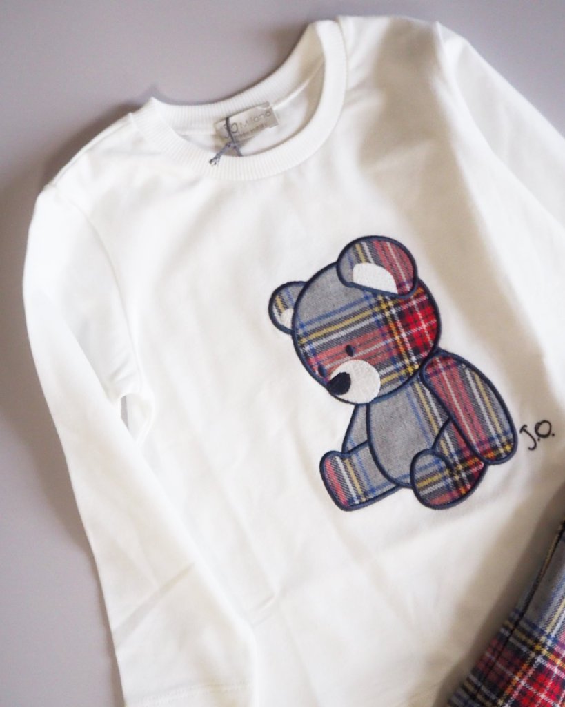 JOMilano★タータンベア長袖Tシャツ(12m~4A)の画像