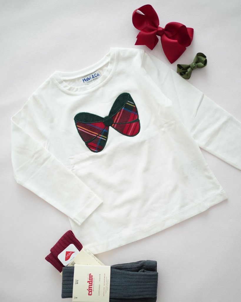 Malvi&Co★RibbonタータンジャージーTシャツ(3A~10A)の画像