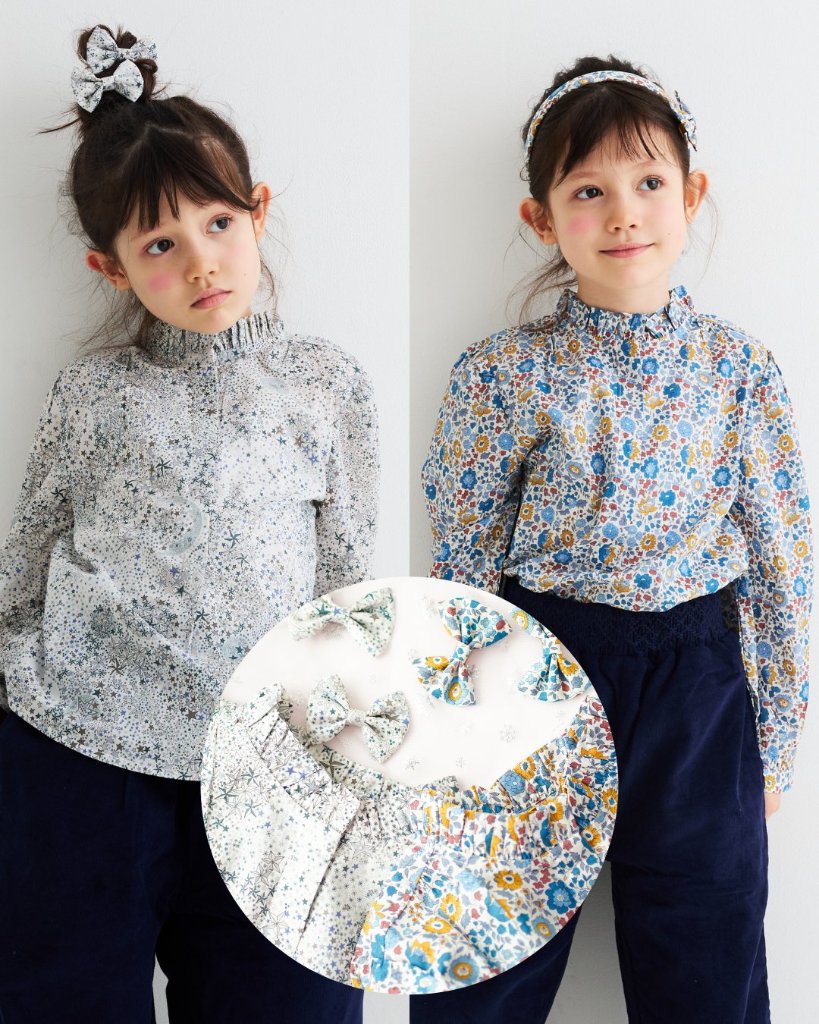 Milledeux★リバティフリルシャツ-(全2種)(4y~10y)の画像