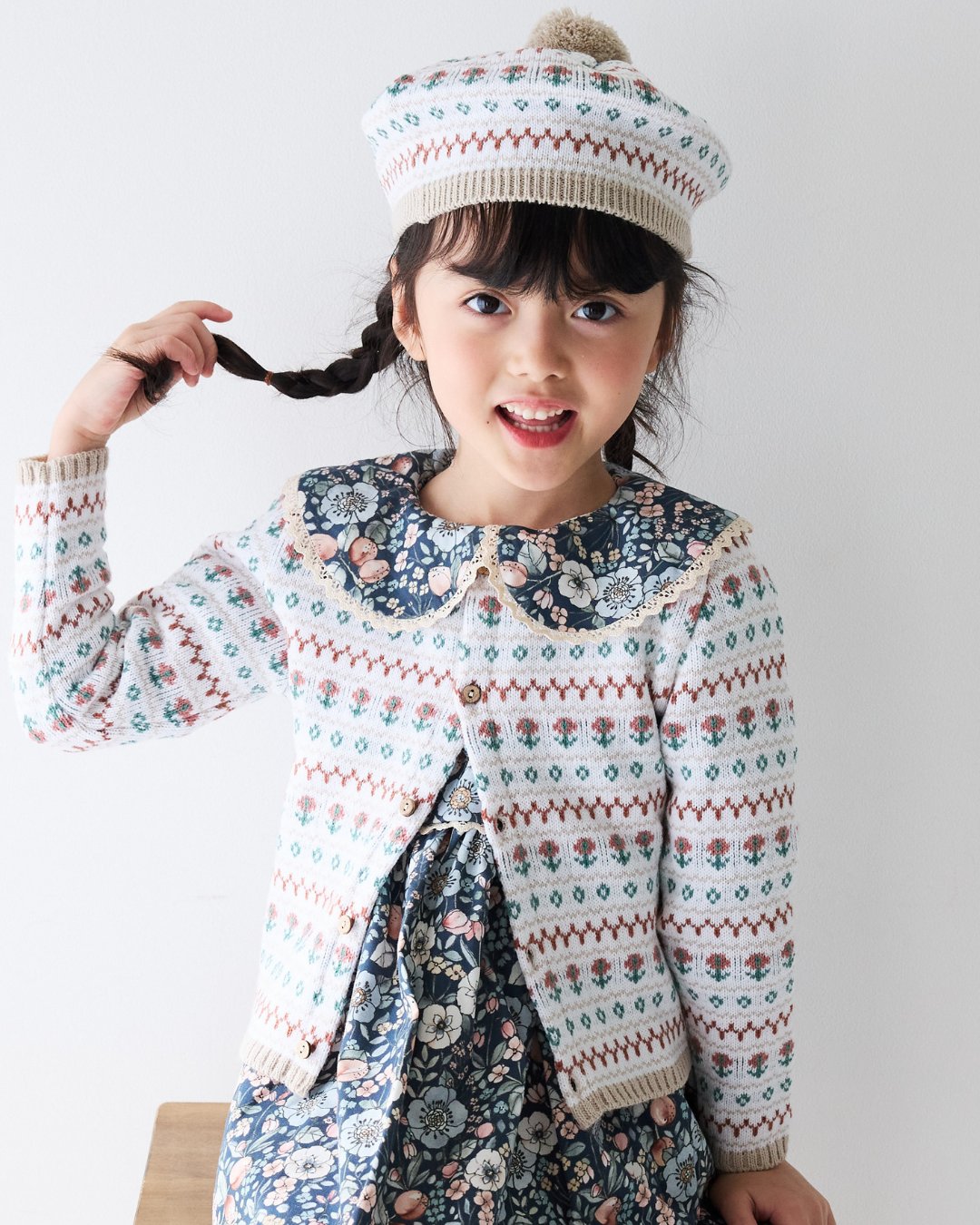 mebi★ノルディックフラワーカーディガン(18m~6A)の画像