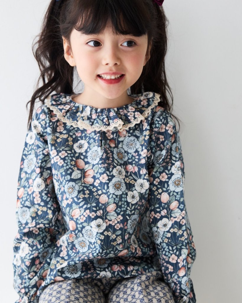 mebi★ロマンティックフラワーブラウス(3A~6A)の画像