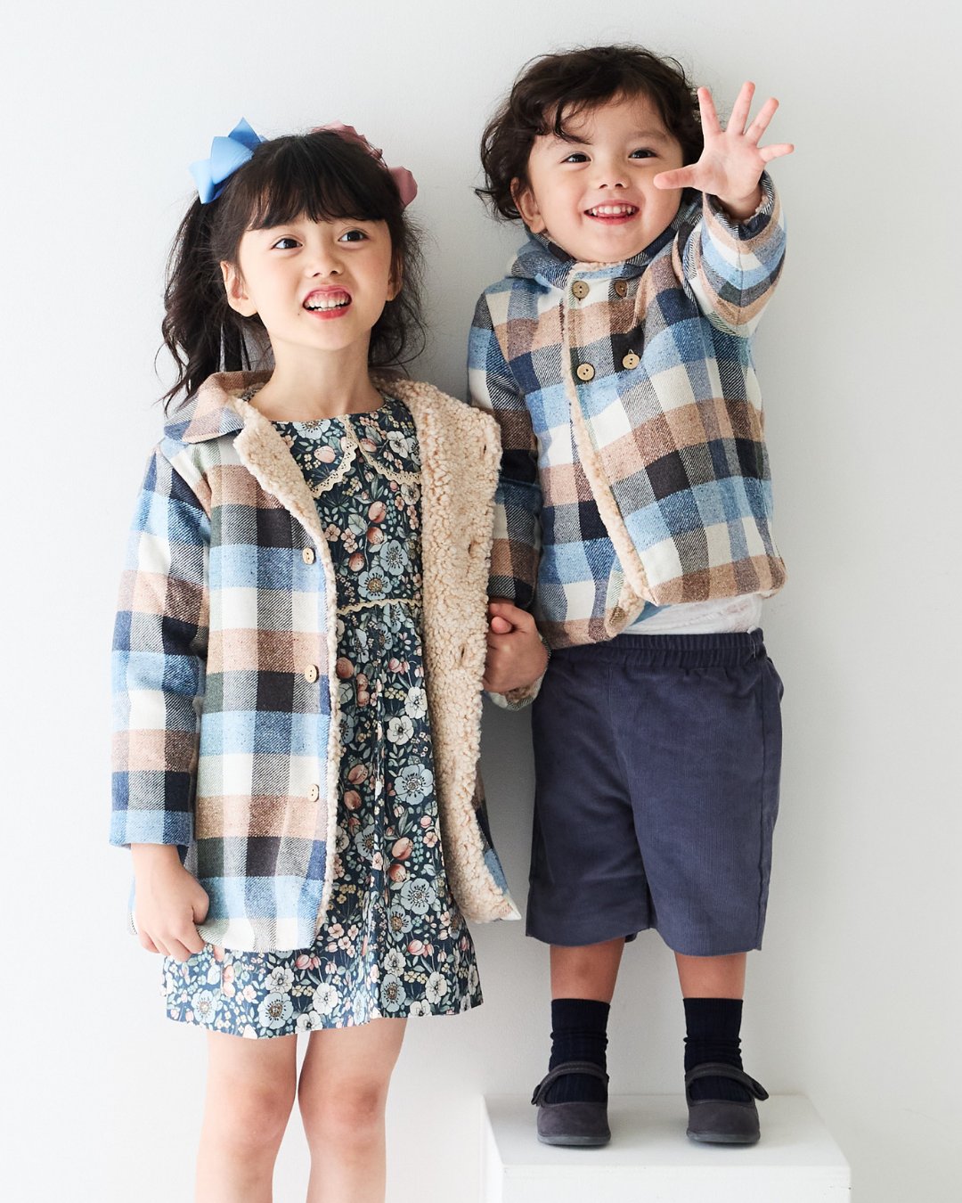 mebi★ブロックチェックジャケットコート(2A~6A)の画像