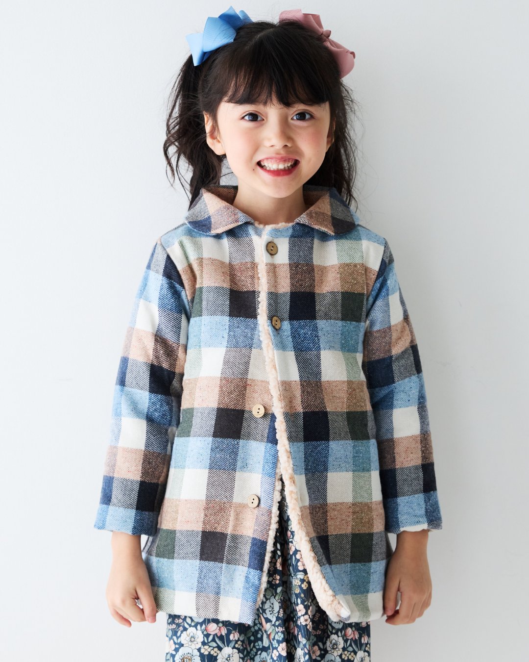 mebi★ブロックチェックジャケットコート(2A~6A)の画像