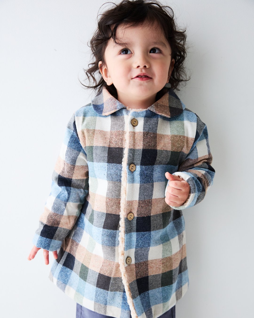 mebi★ブロックチェックジャケットコート(2A~6A)の画像