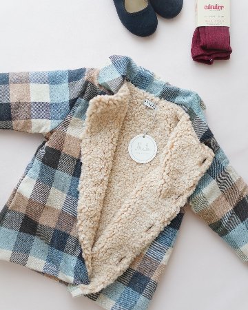 mebi★ブロックチェックジャケットコート(2A~6A)の画像