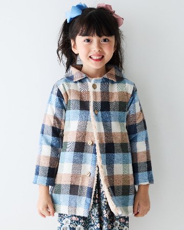 mebi★ブロックチェックジャケットコート(2A~6A)の画像