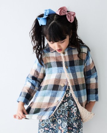 mebi★ブロックチェックジャケットコート(2A~6A)の画像