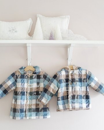 mebi★ブロックチェックジャケットコート(2A~6A)の画像