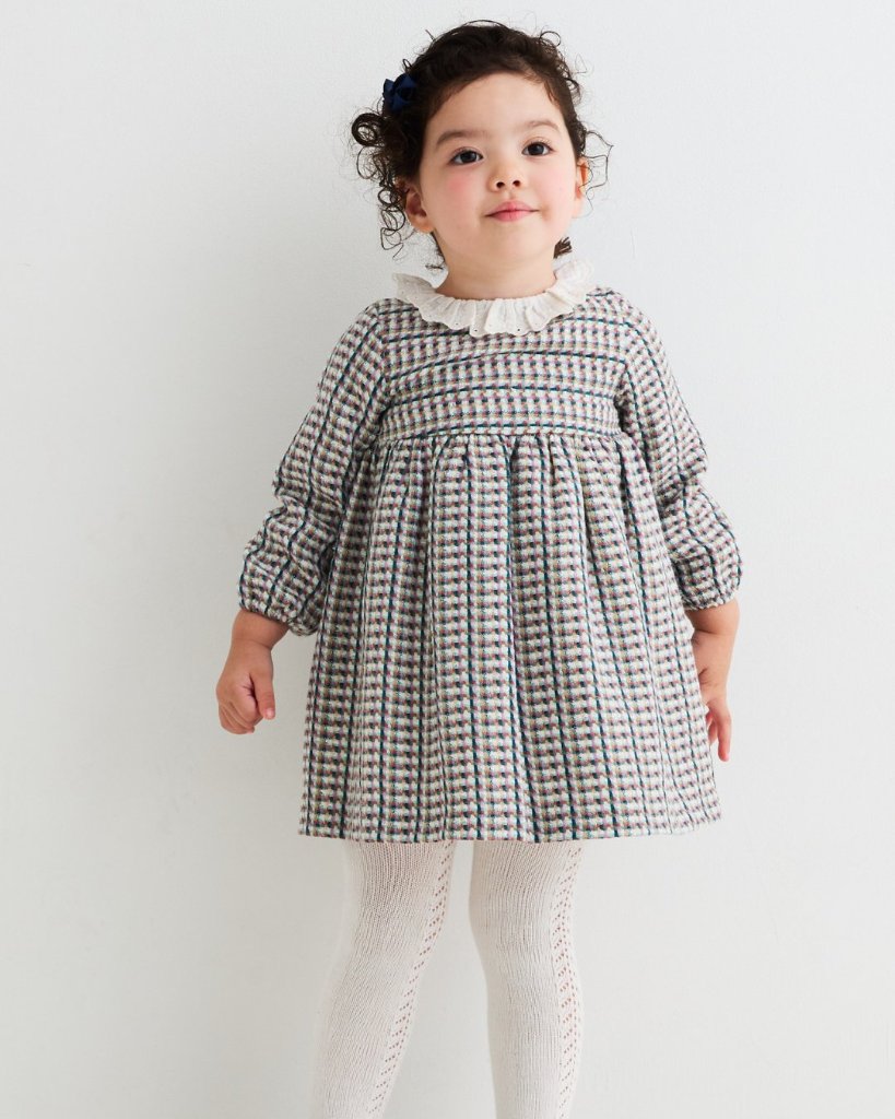 【Left/12m&18m】FinaEjerique★グリーンシャネルラッフルネックドレス(12m~3A)の画像