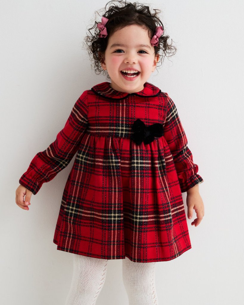 FinaEjerique★レッドプラッドドレス(12m~3A)の画像