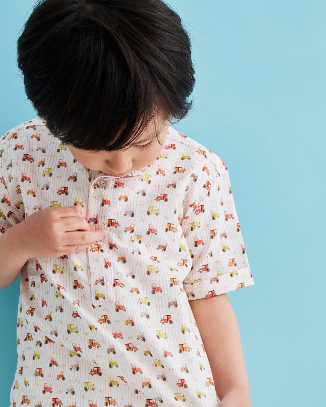 pi&pa★トラクターボーイズシャツ(12m~10A)の画像