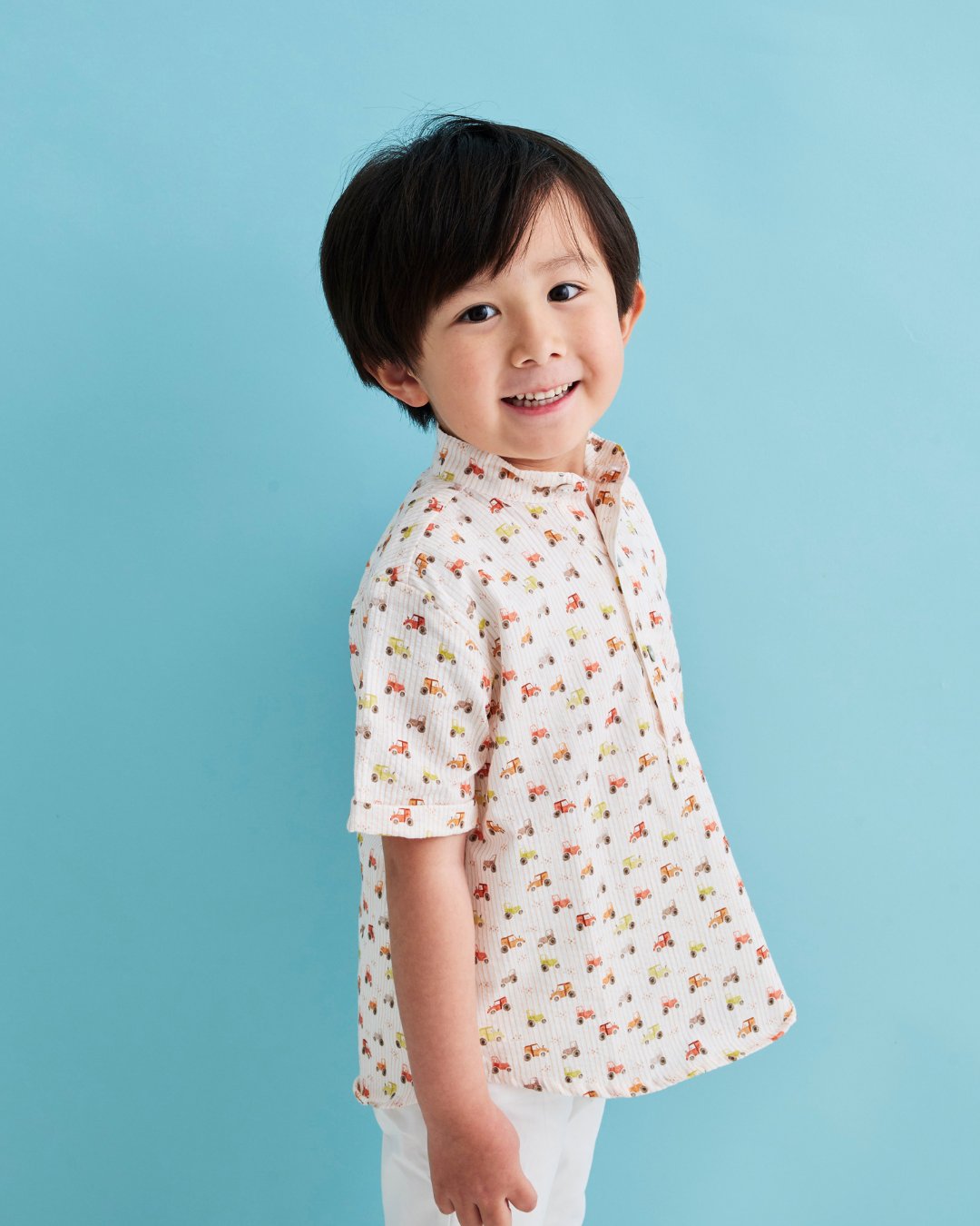 pi&pa★トラクターボーイズシャツ(12m~10A)の画像