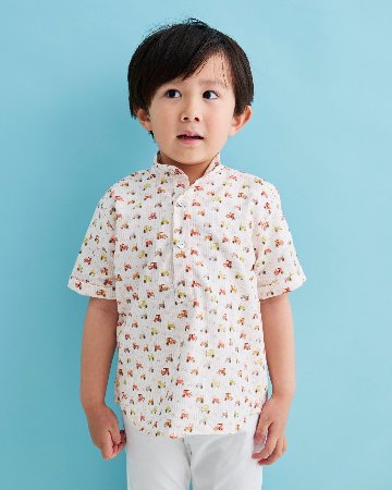 pi&pa★トラクターボーイズシャツ(12m~10A)の画像