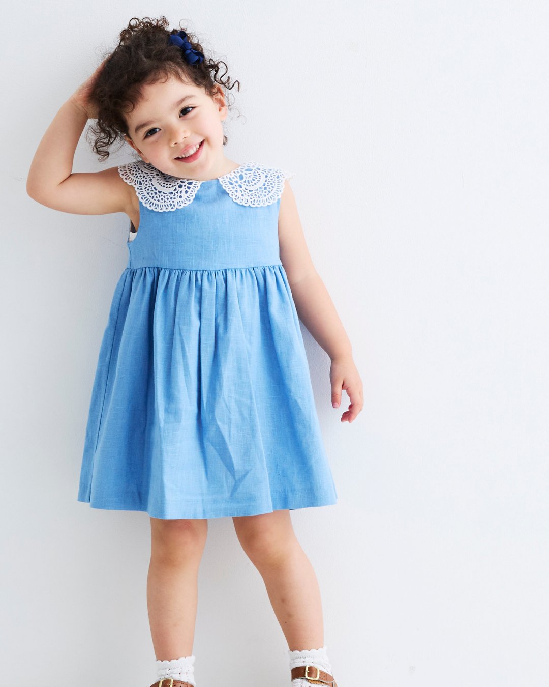 FinaEjerique★ギピュールレースブルードレス(12m~4A)の画像