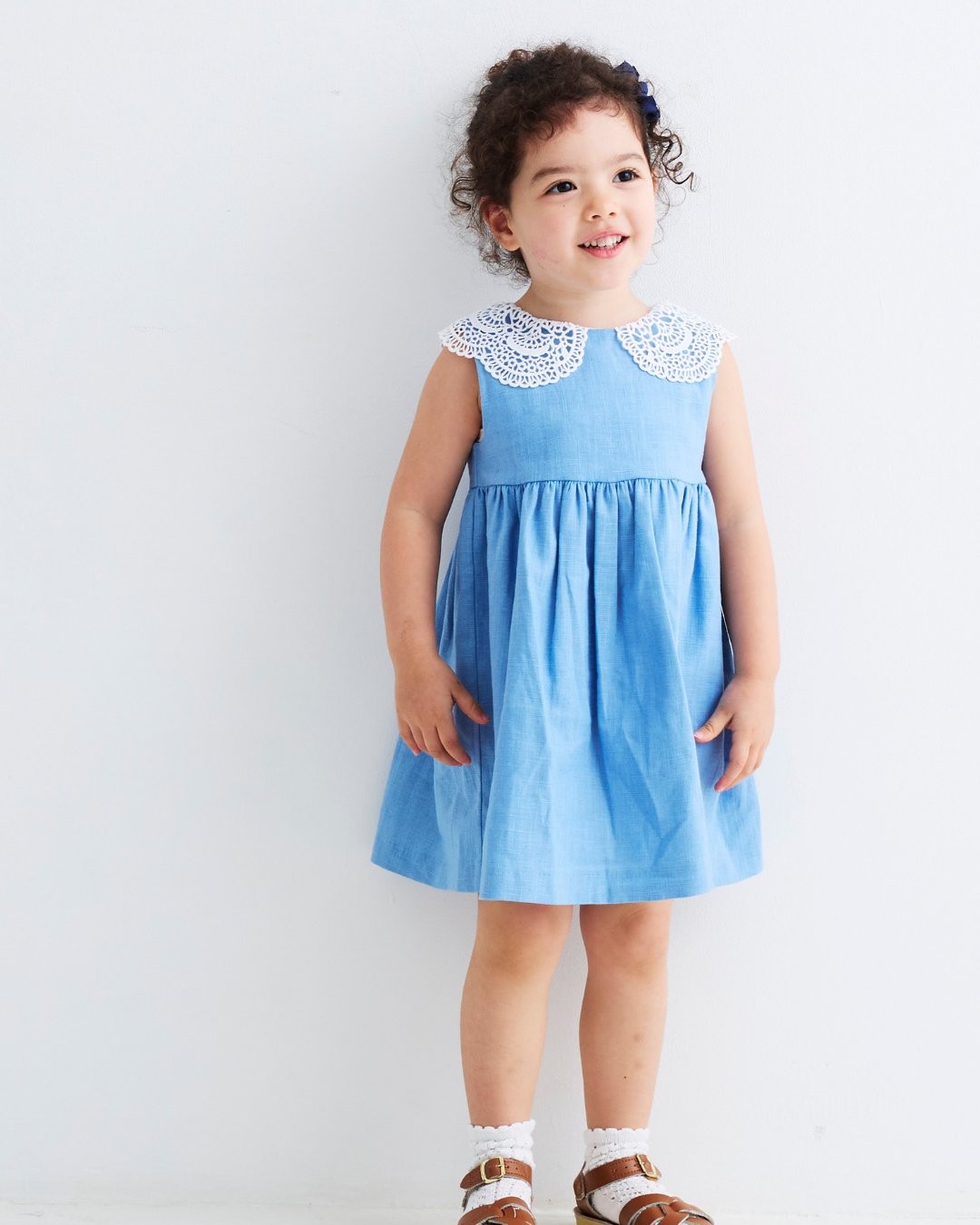 FinaEjerique★ギピュールレースブルードレス(12m~4A)の画像