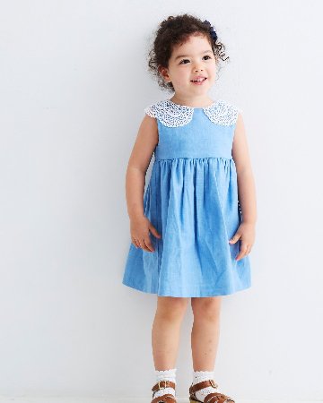 FinaEjerique★ギピュールレースブルードレス(12m~4A)の画像