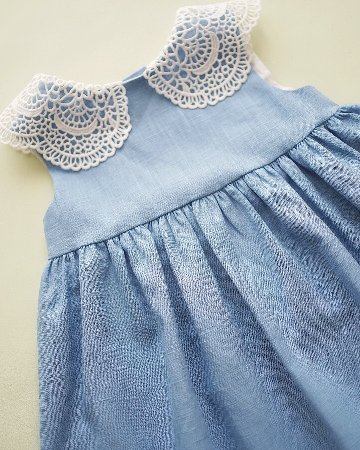 FinaEjerique★ギピュールレースブルードレス(12m~4A)の画像